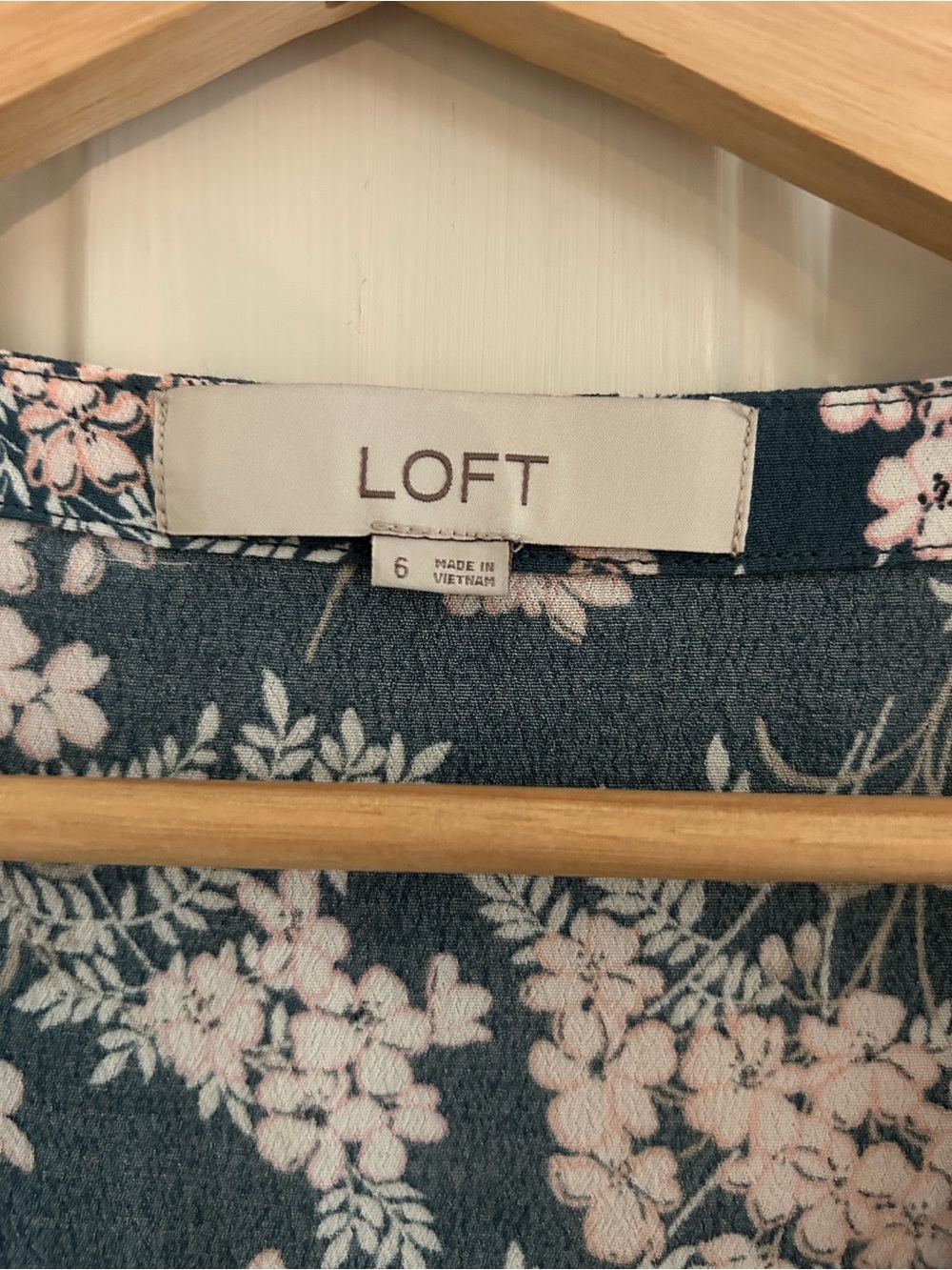 LOFT Teal Blue Floral Mini Dress - Picture 2 of 4